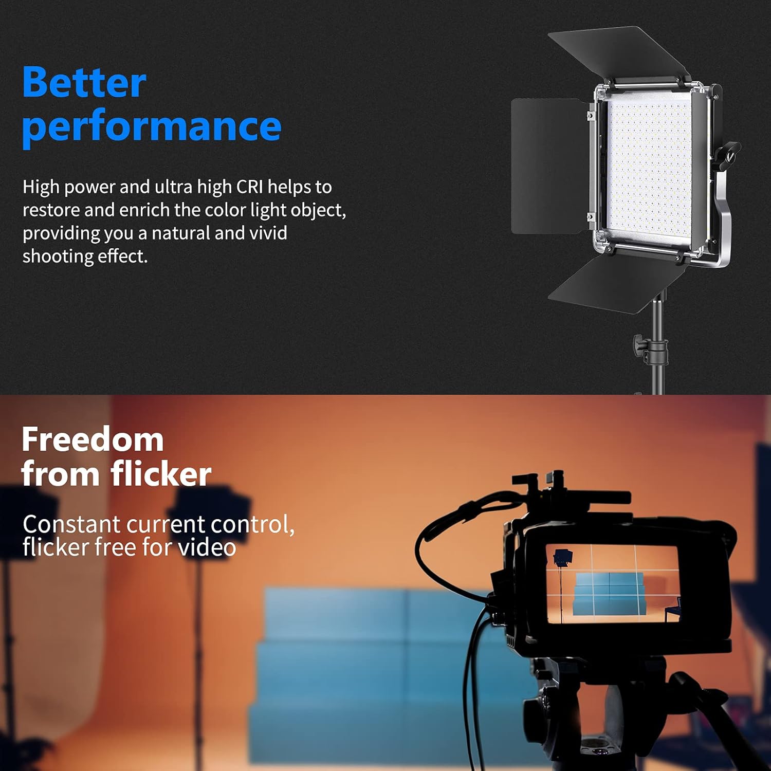 660 RGB LED Light with LCD Screen and U Bracket L72908