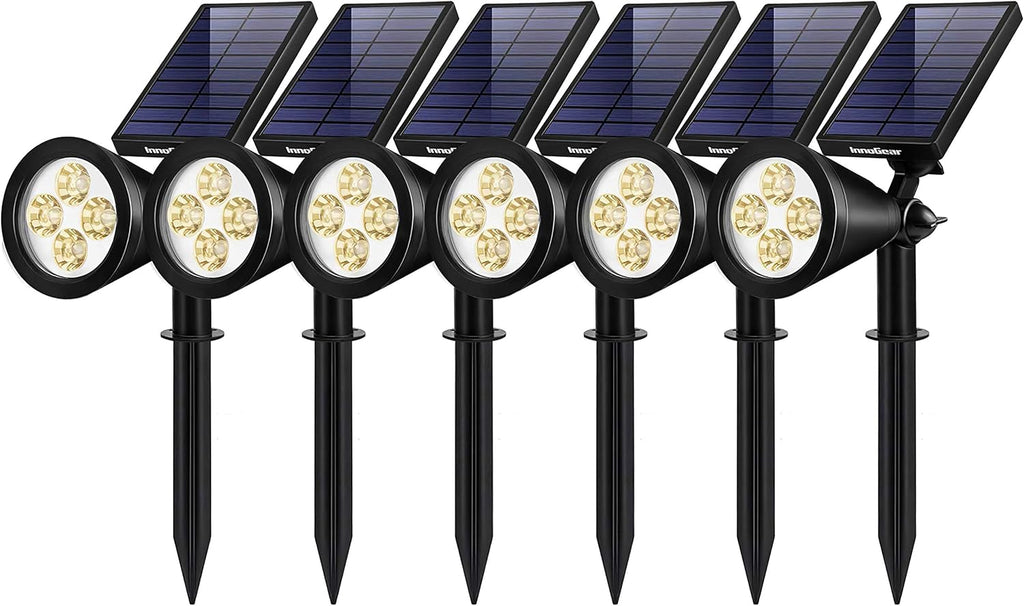 Pack of 6 Warm Waterproof Solar Powered Landscape Spotlights B2070
