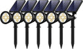 Pack of 6 Warm Waterproof Solar Powered Landscape Spotlights B2070