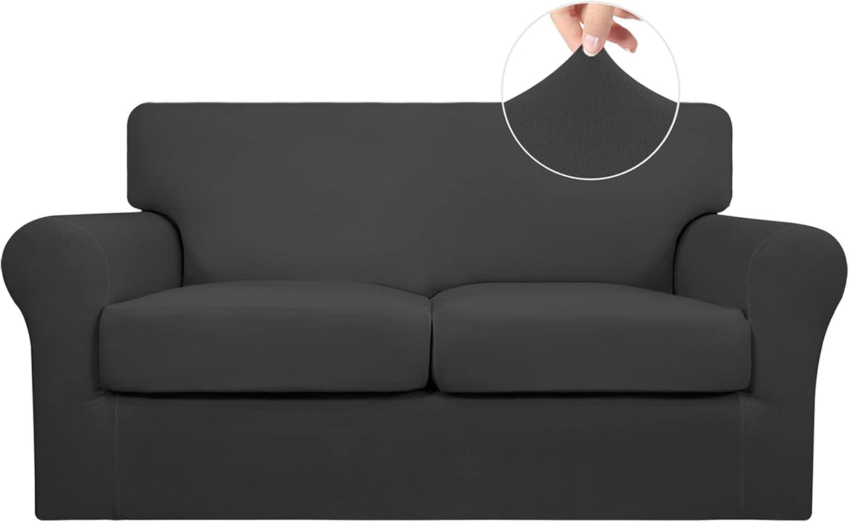 4 Pieces Stretch Sofa Slipcover for 3 Separate Cushion Couch, Camel W581810