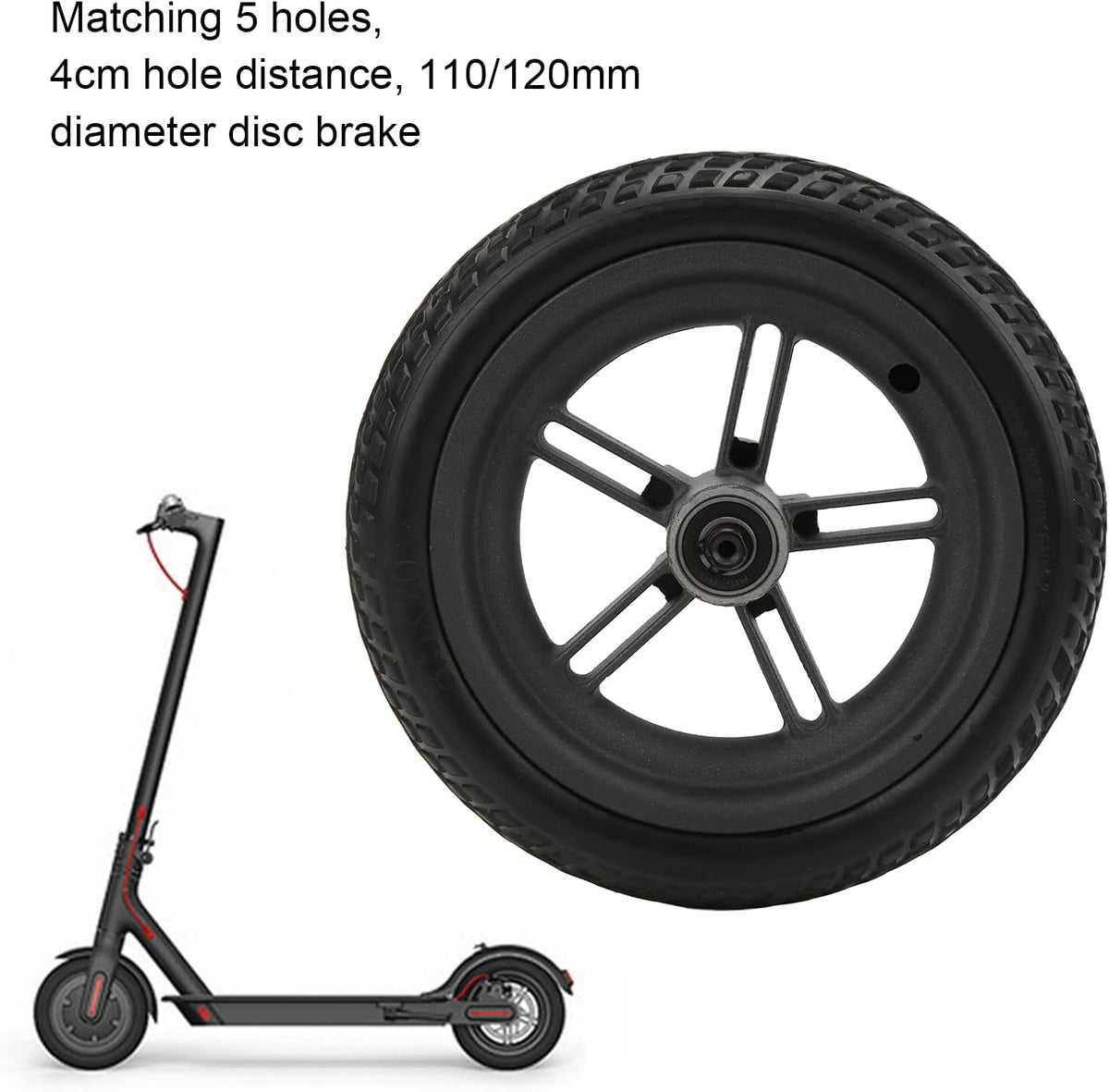 8.5 Inch Solid Tire Wheel Hub Set for M365 PRO Electric Scooter Pack of 2 T642125