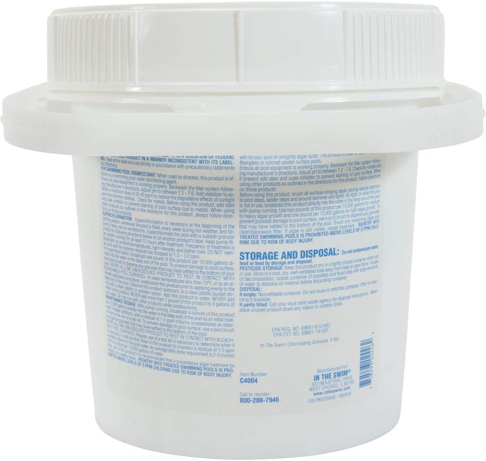 Sodium Di-Chlor Chlorine Granular 5 Pound Bucket Pack of 2 B3034