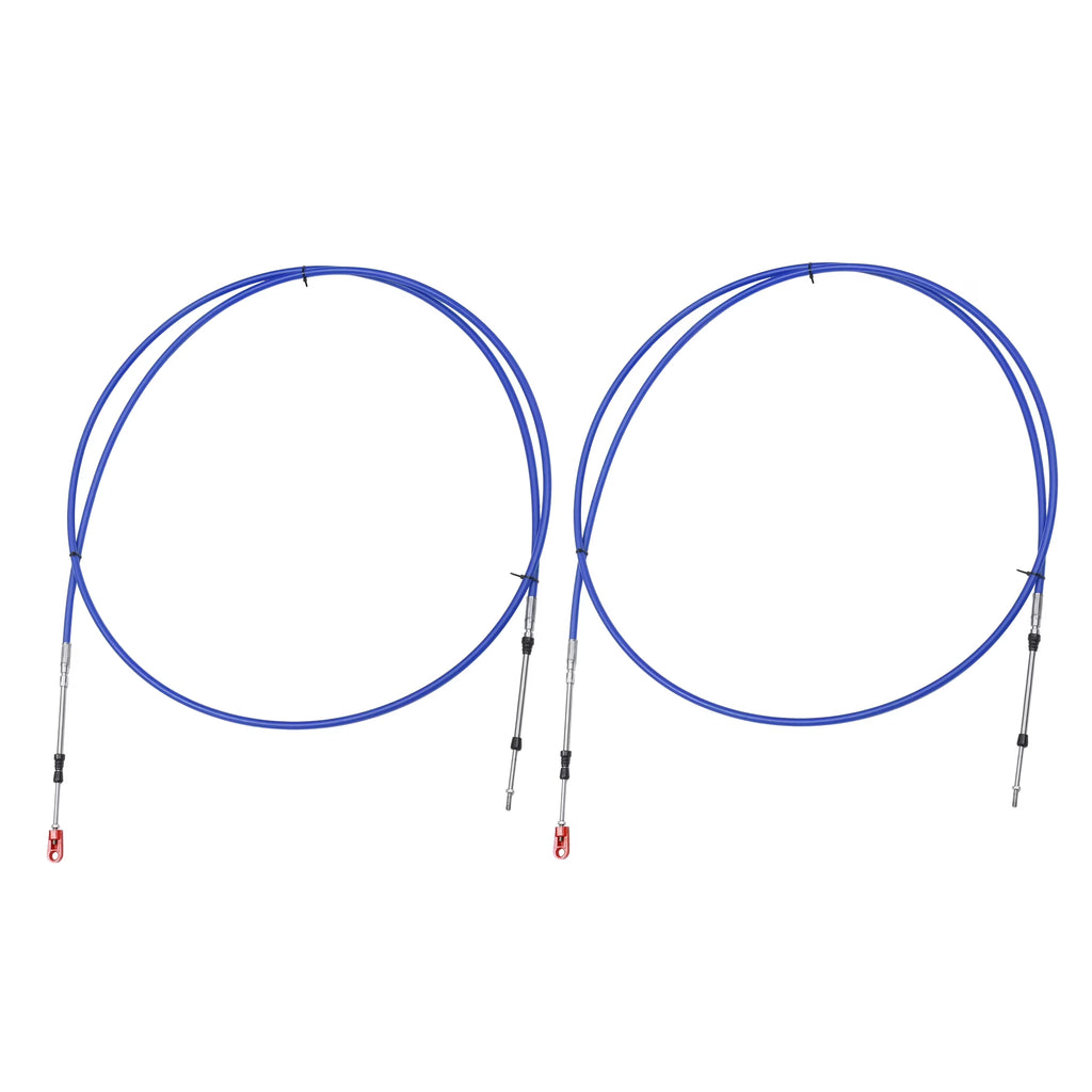 2pcs 10ft Marine Type Throttle Shift Remote Control Box Cable with Clevis Blue T5635
