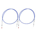 2pcs 10ft Marine Type Throttle Shift Remote Control Box Cable with Clevis Blue T5635