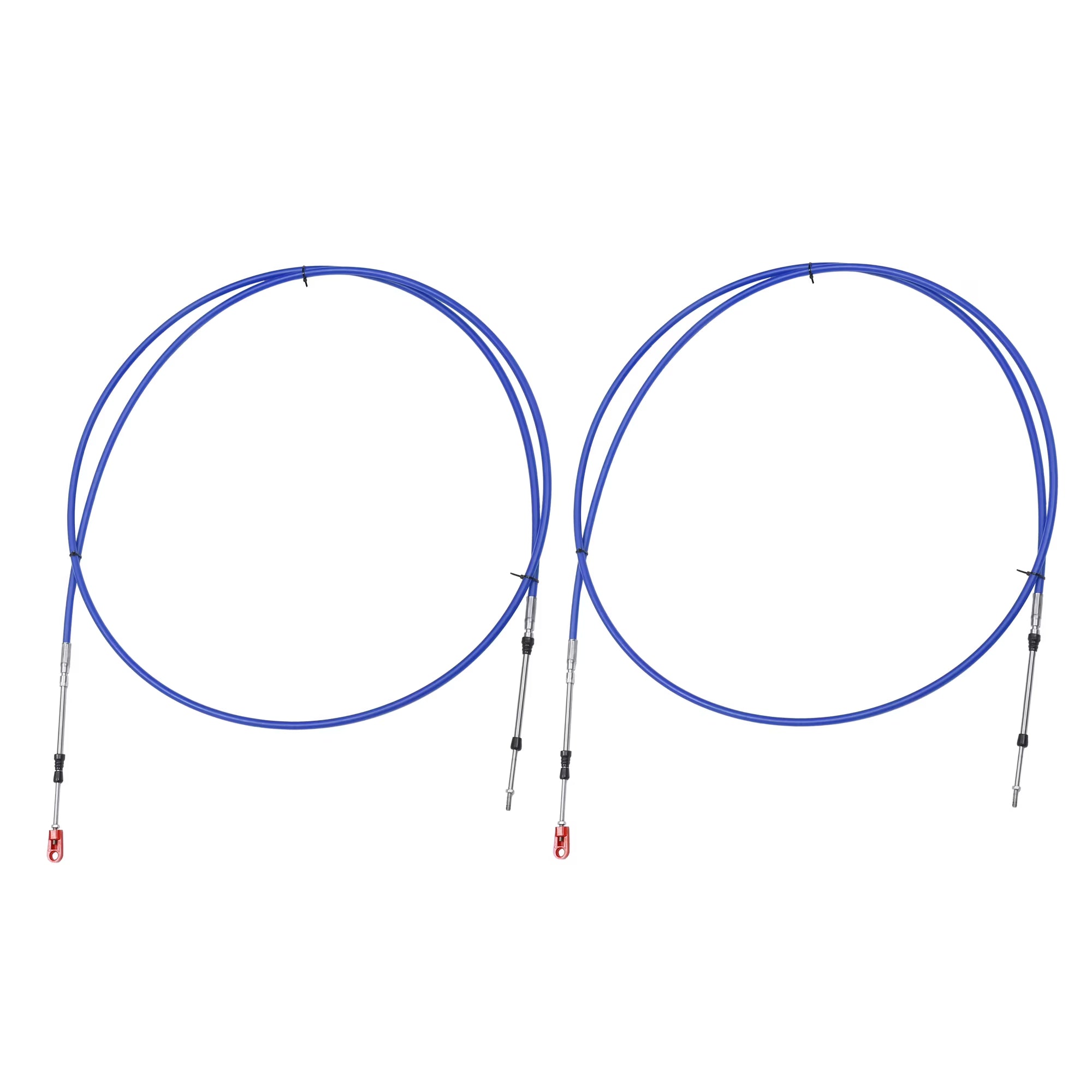 2pcs 10ft Marine Type Throttle Shift Remote Control Box Cable with Clevis Blue T5635