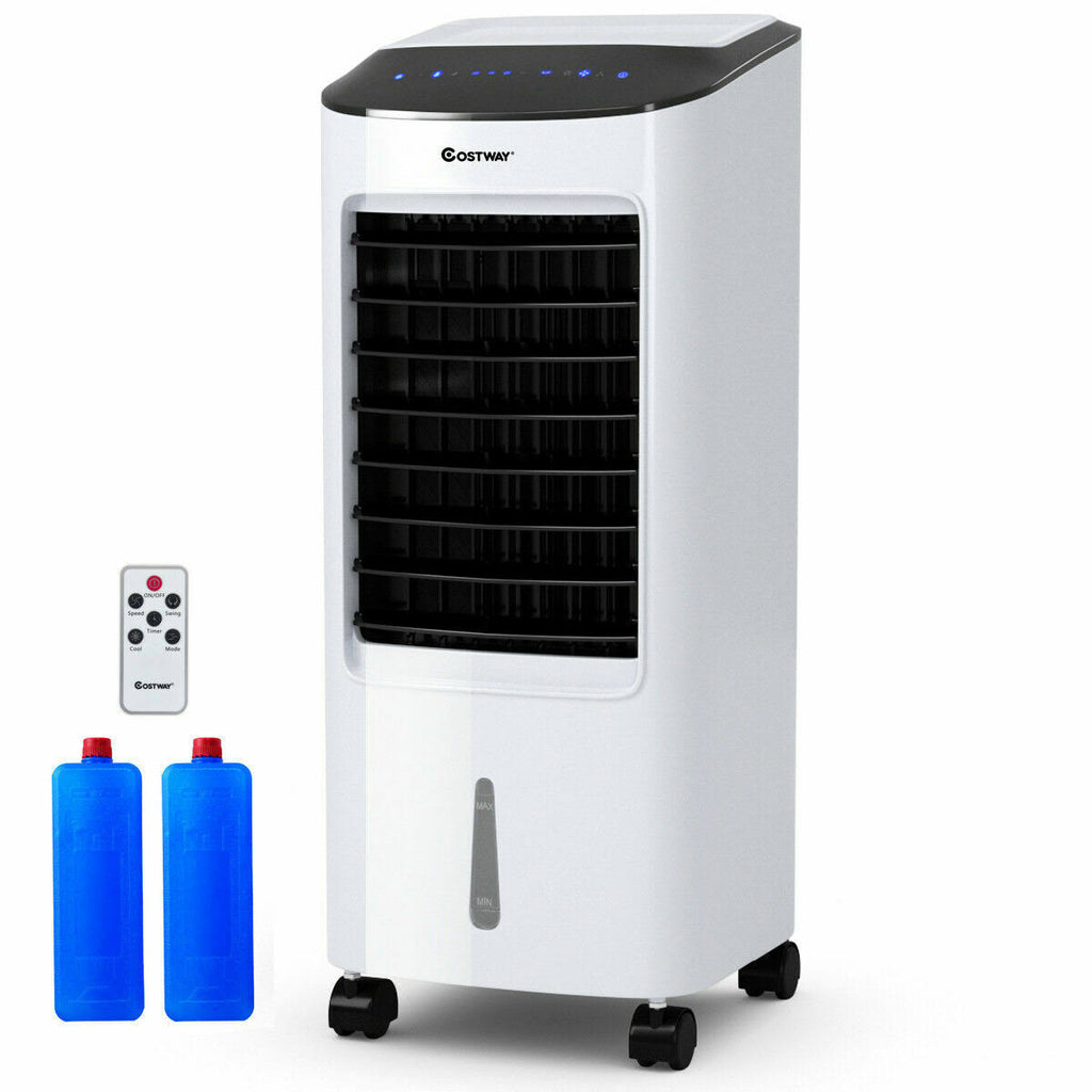 White Evaporative Portable Air Cooler Fan Humidifier with Remote Control Y5763