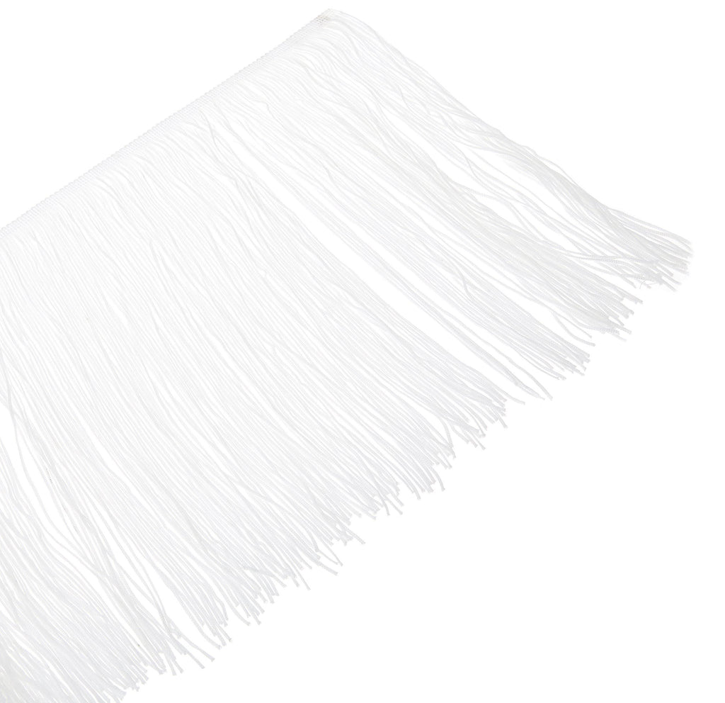 White 12-Inch Chainette Fringe Trim V18915