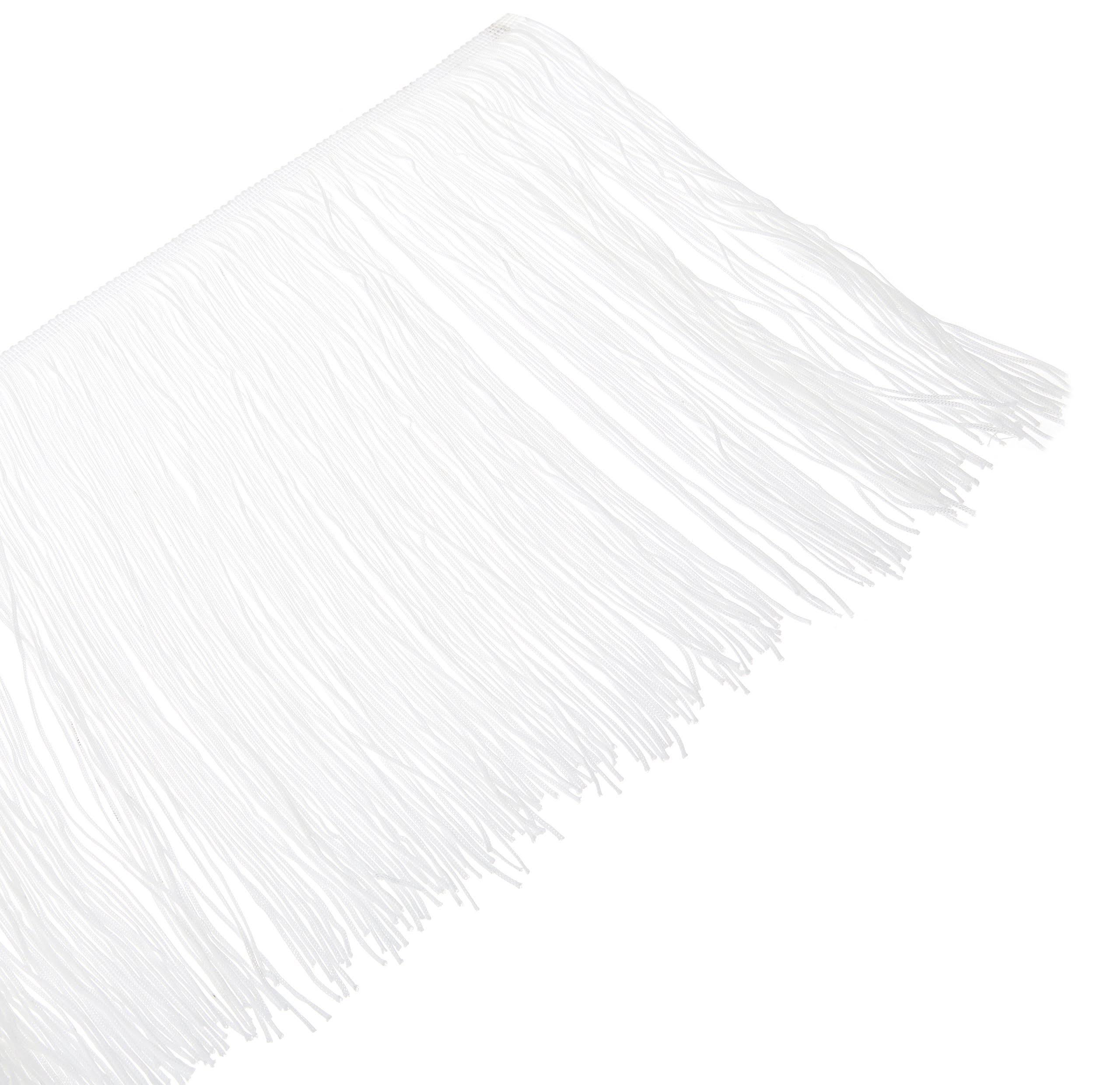 White 12-Inch Chainette Fringe Trim V18915