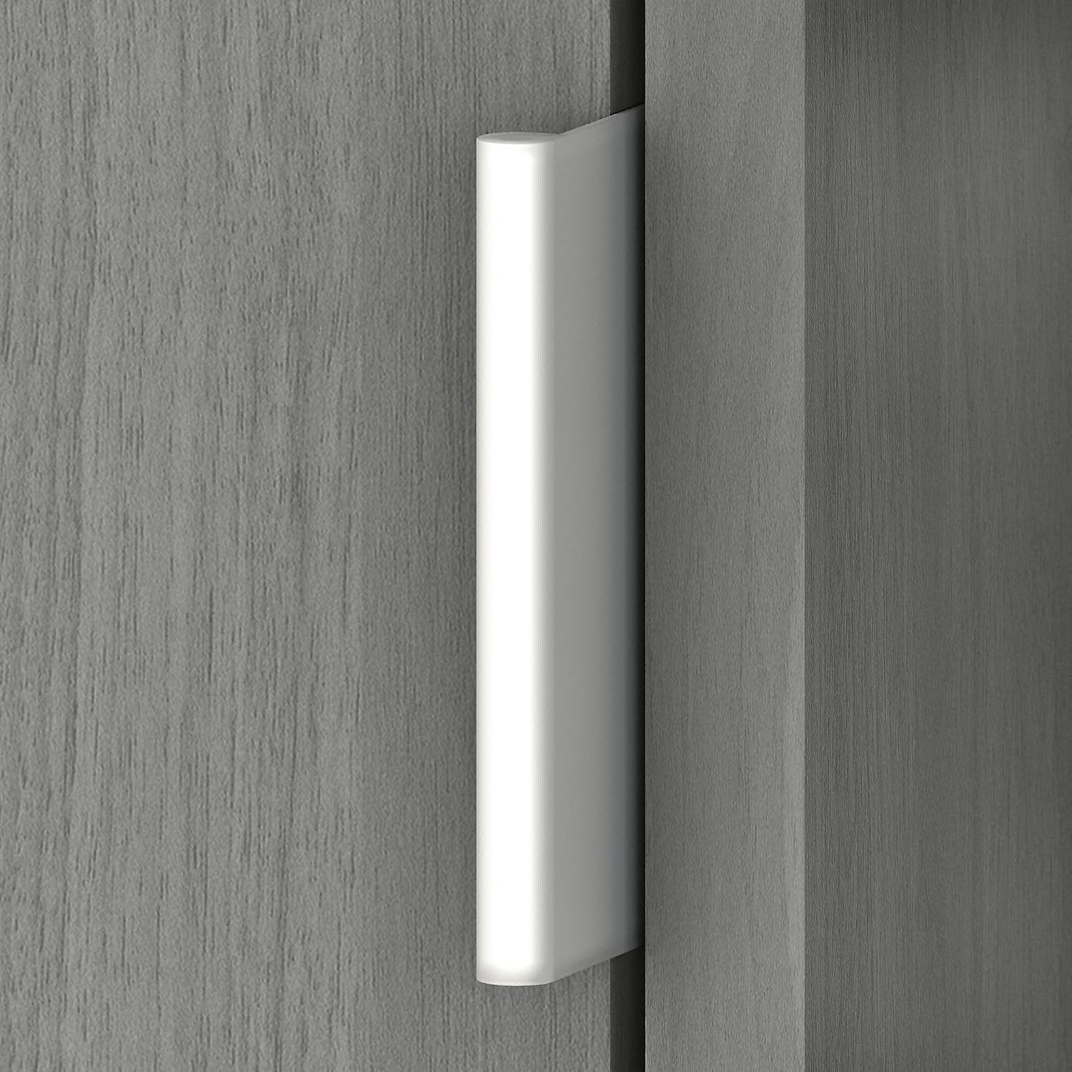 Low Geometric Bookcase with Doors in Modern Gray P99087