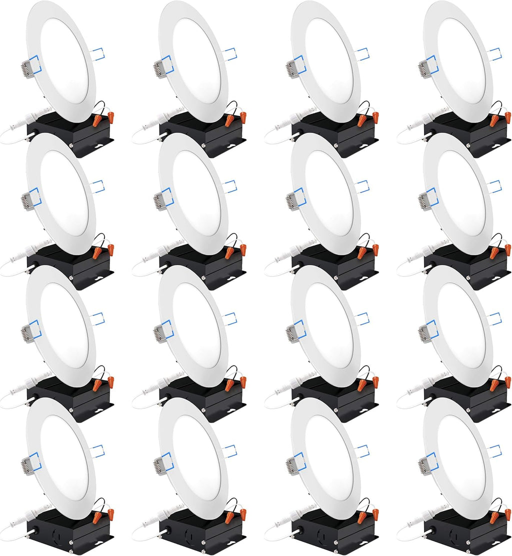 16 Pack 6 Inch LED Recessed Ceiling Lights Slim, 3000K Warm White, Dimmable W6491