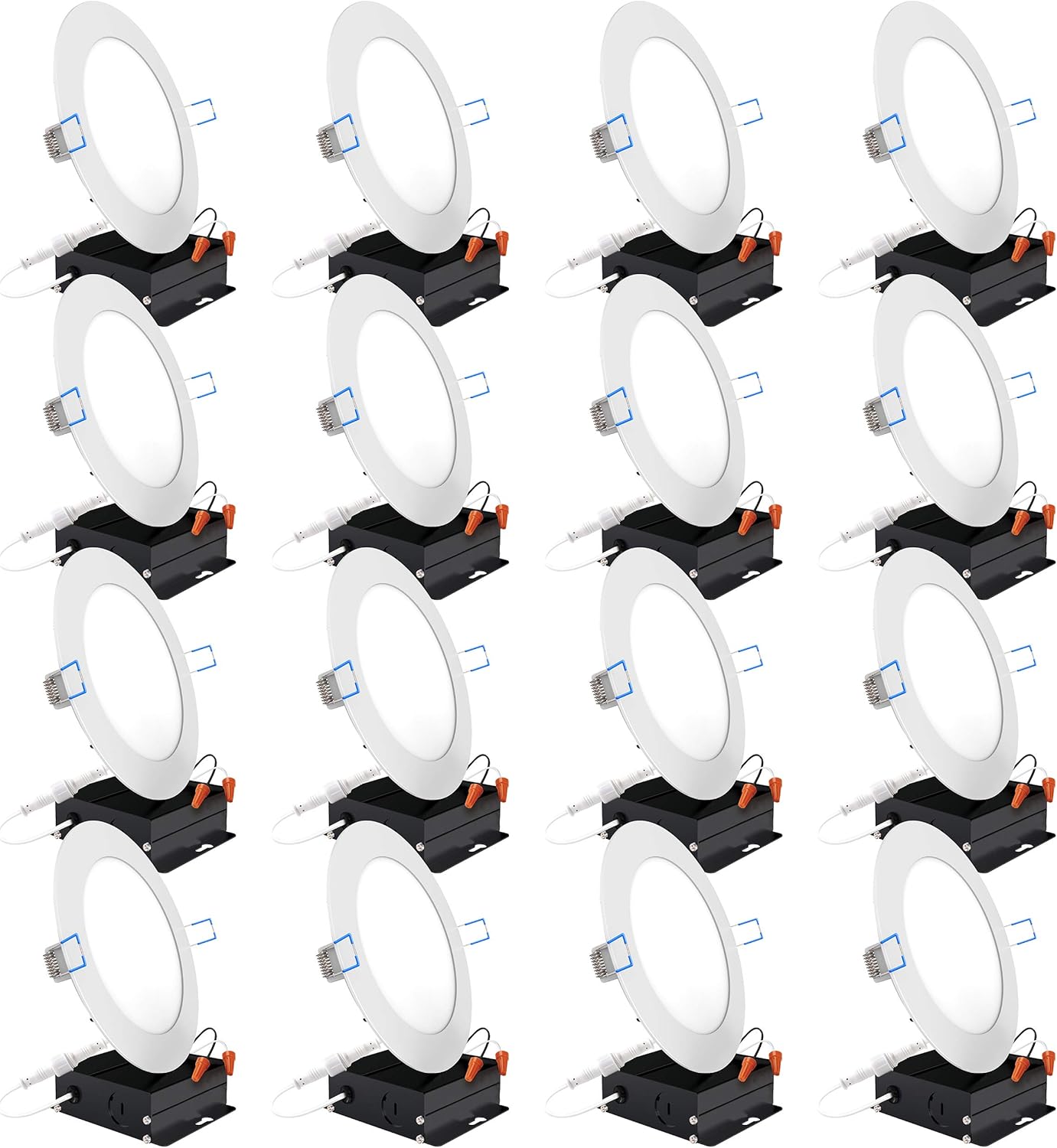16 Pack 6 Inch LED Recessed Ceiling Lights Slim, 3000K Warm White, Dimmable W6491
