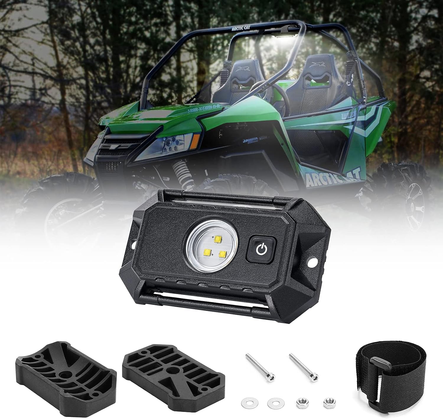 UTV Dome Light, Roll Bar Mount LED Light, 3 Light Modes Pack of 2 E401