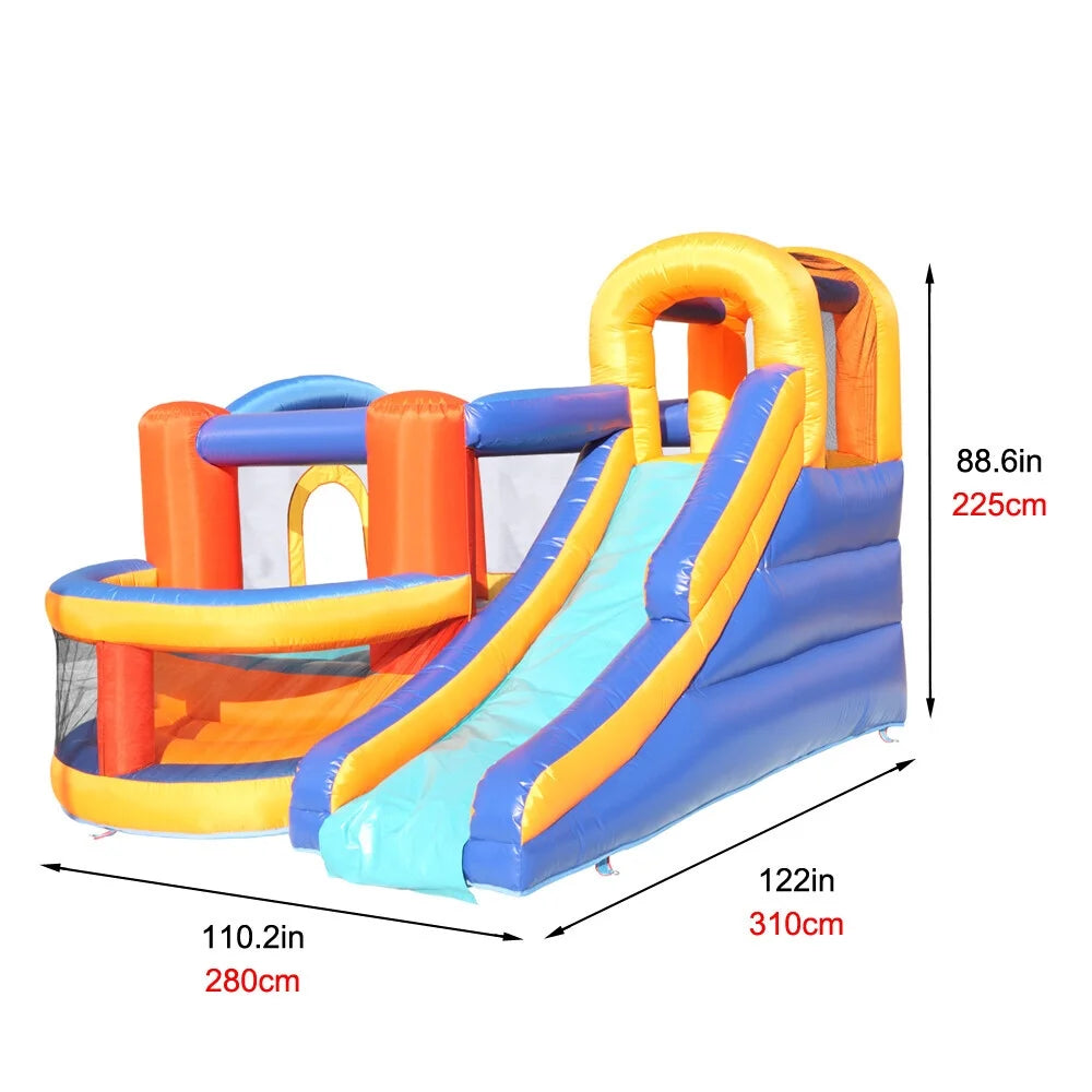 Inflatable Bounce House Slide Bouncer with Basketball Hoop, Climbing Wall M137