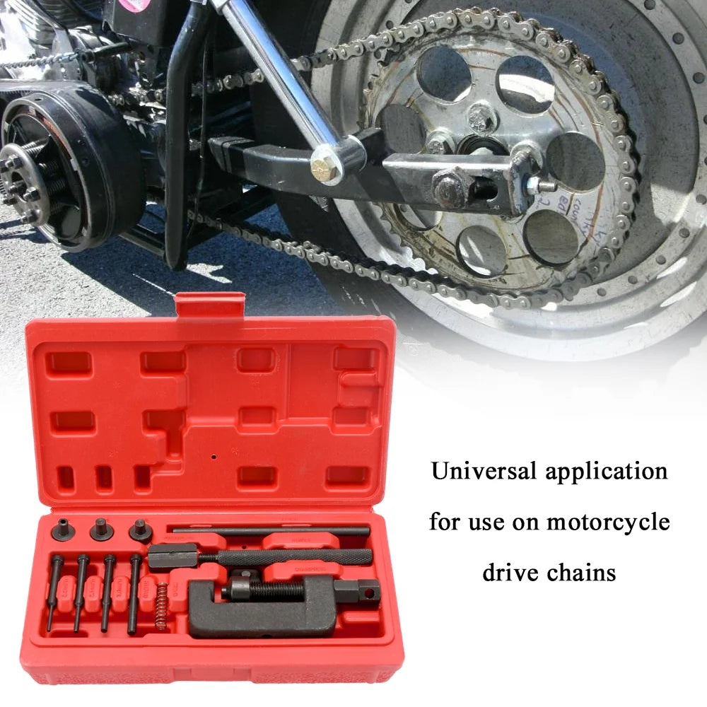 Motorcycle Chain Breaker Riveter Tool Set with Carry Box S3104