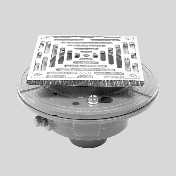 6x22 Cast Iron Floor Drain with Solid Nickel Bronze Top S903