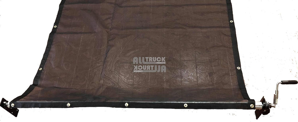 Manual Hand Crank Cab Level Truck & Trailer Tarp Roller Kit with PVC Mesh Tarp (6'6 x 18') J64547