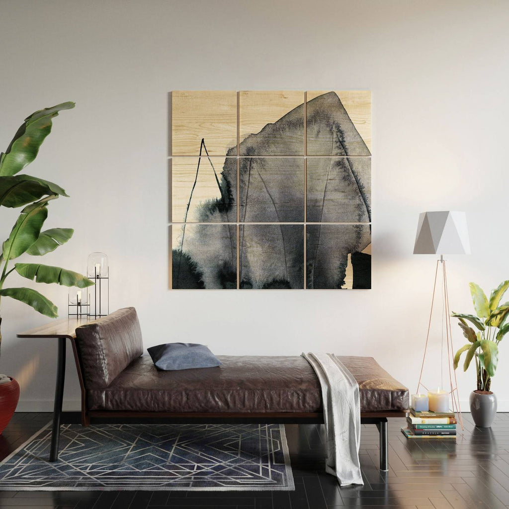Abstract Form Wood Wall Mural S8527