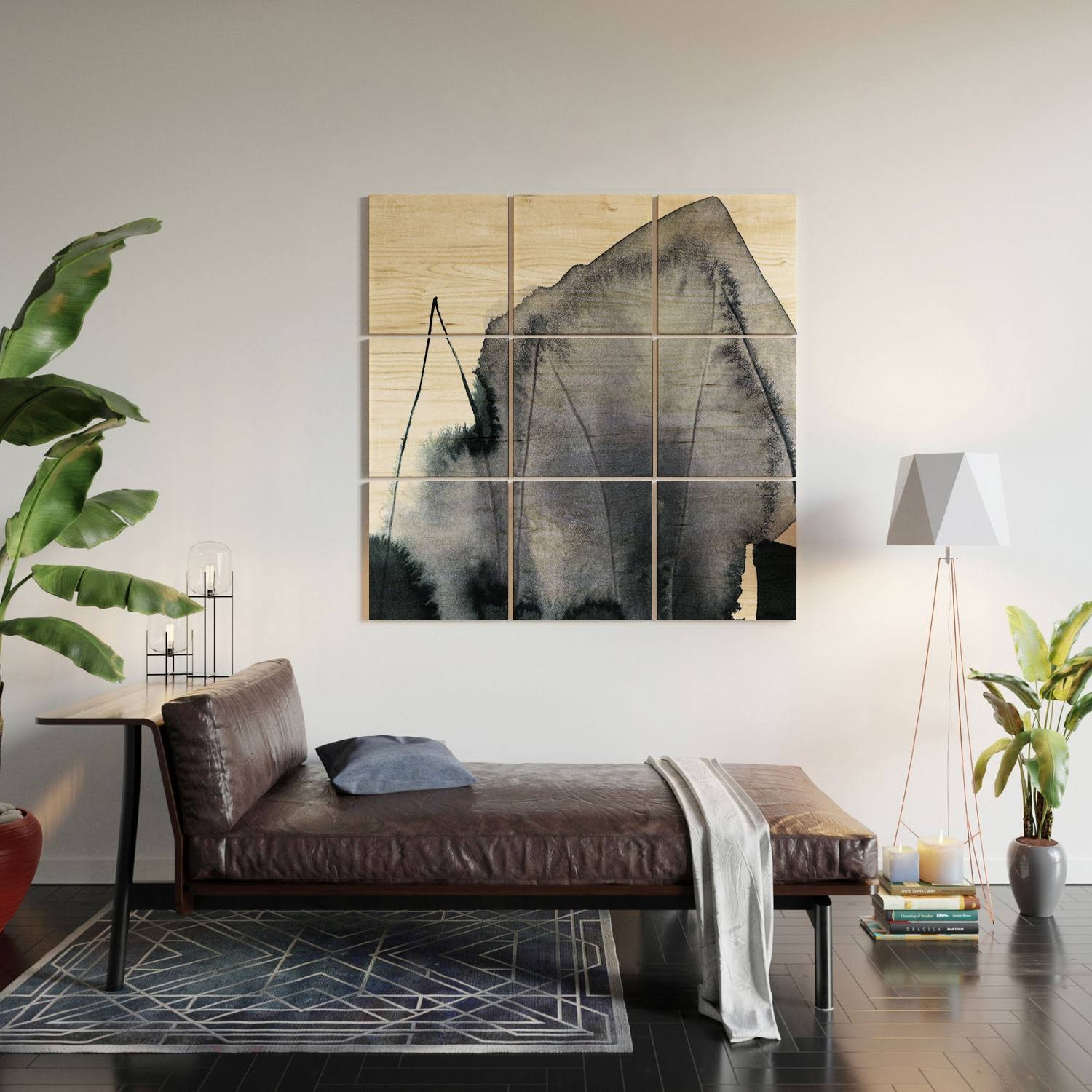 Abstract Form Wood Wall Mural S8527