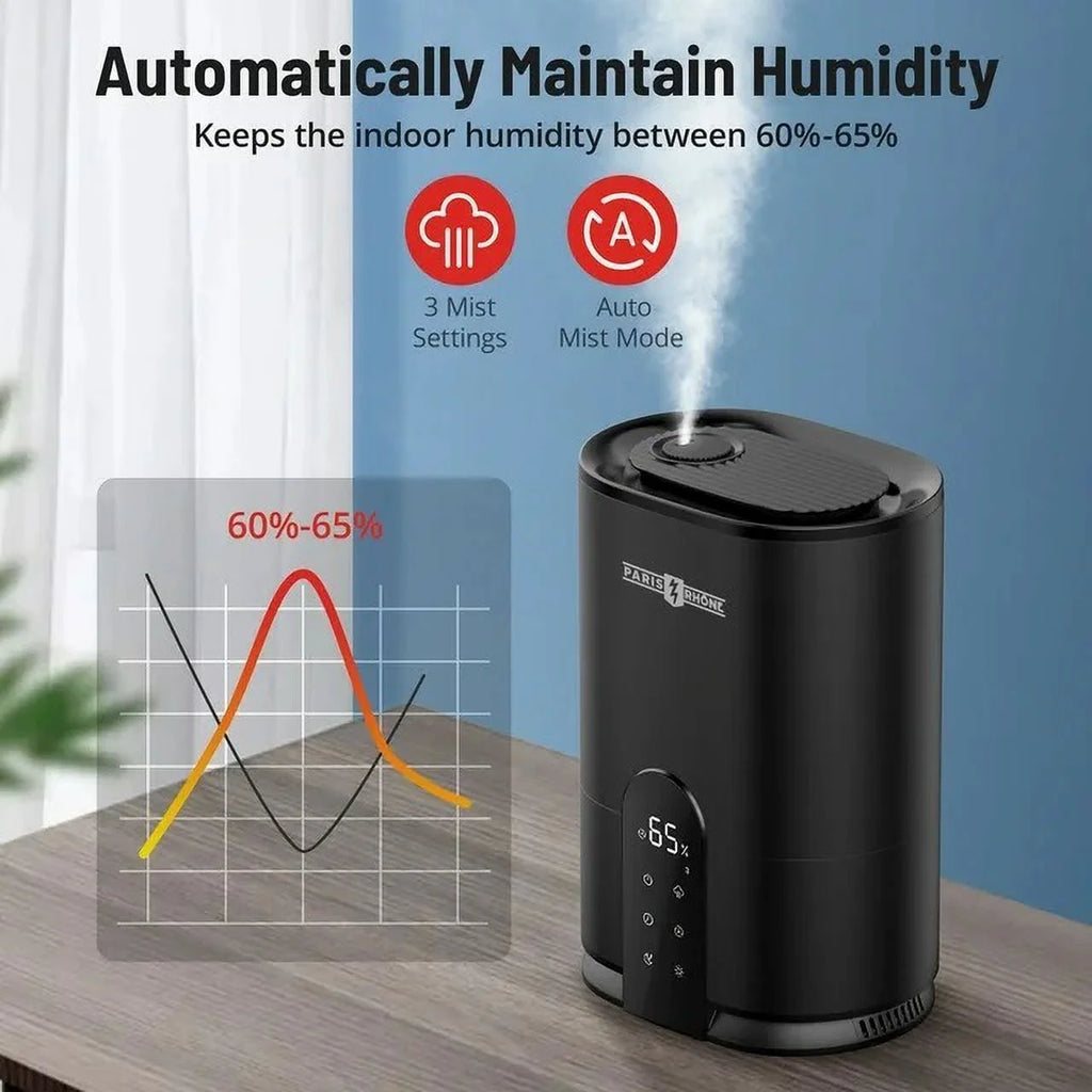 4L Ultrasonic Cool Mist Humidifier with Humidistat, Black U466377