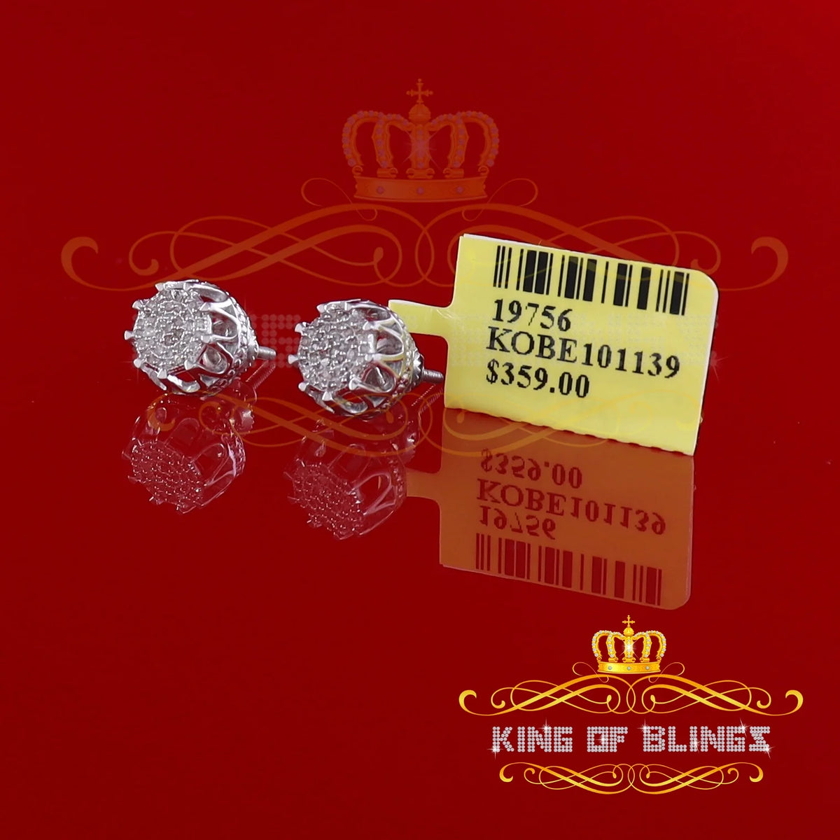 925 Sterling Silver Diamond Stud Earrings A2498