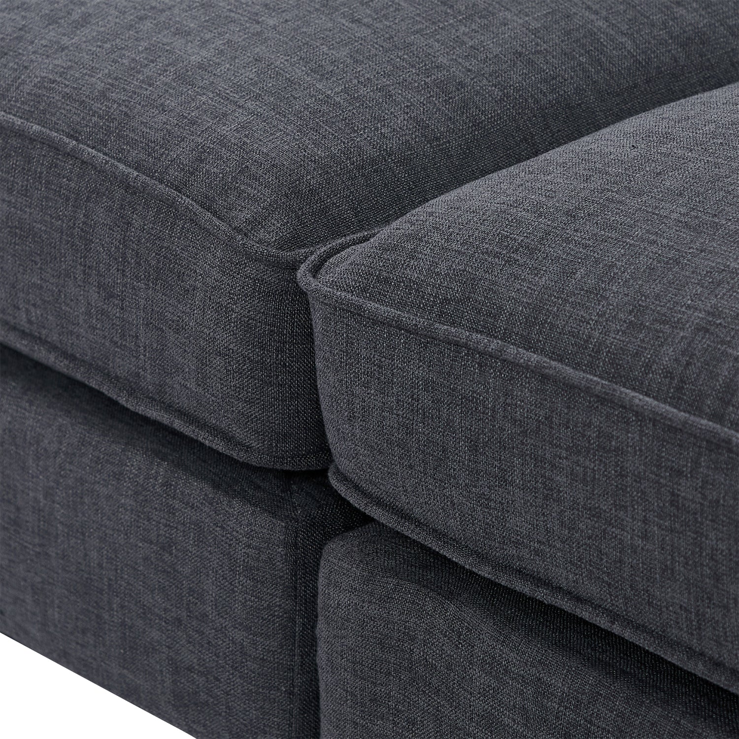 Gray Upholstered Loveseat Sofa with Wooden Legs and Two Throw Pillows W284653