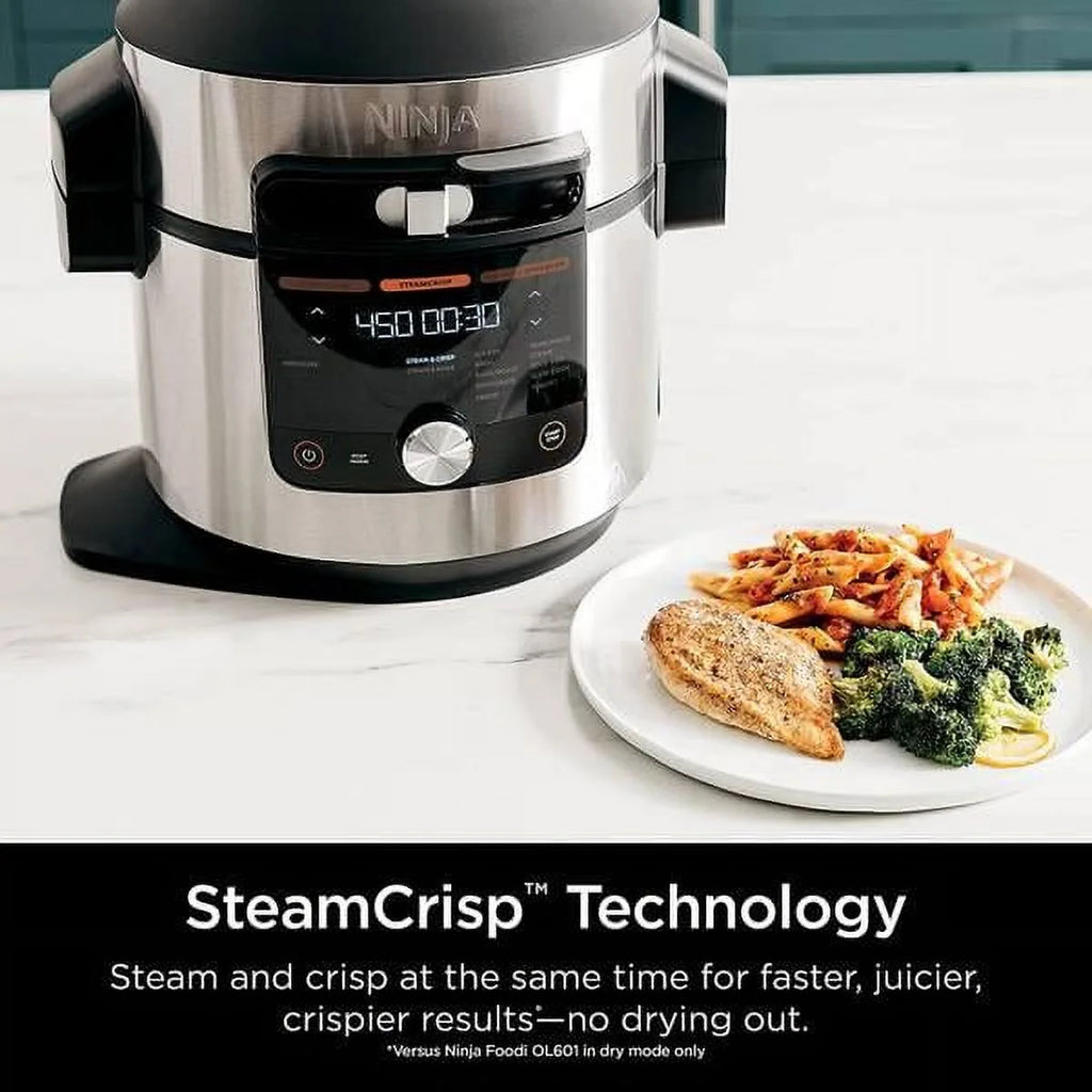 14-in-1 8 qt XL Pressure Cooker Steam Fryer with SmartLid W555