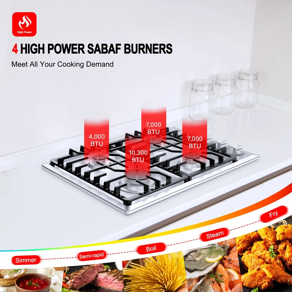 Stainless Steel 4-Burner Gas Cooktop J197047