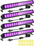 4 Pack 30W Black Light Bar with Switch, Plug and 5ft Cable I869831
