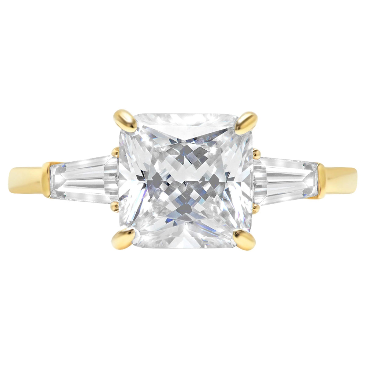18K Yellow Gold Three-Stone Diamond Engagement Ring V719