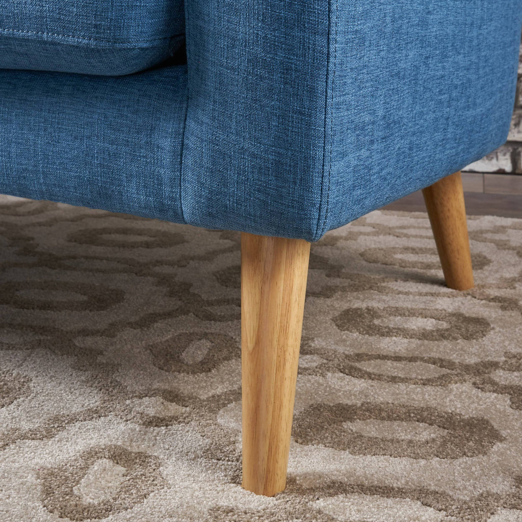 Muted Orange Fabric Mid Century Loveseat E48307