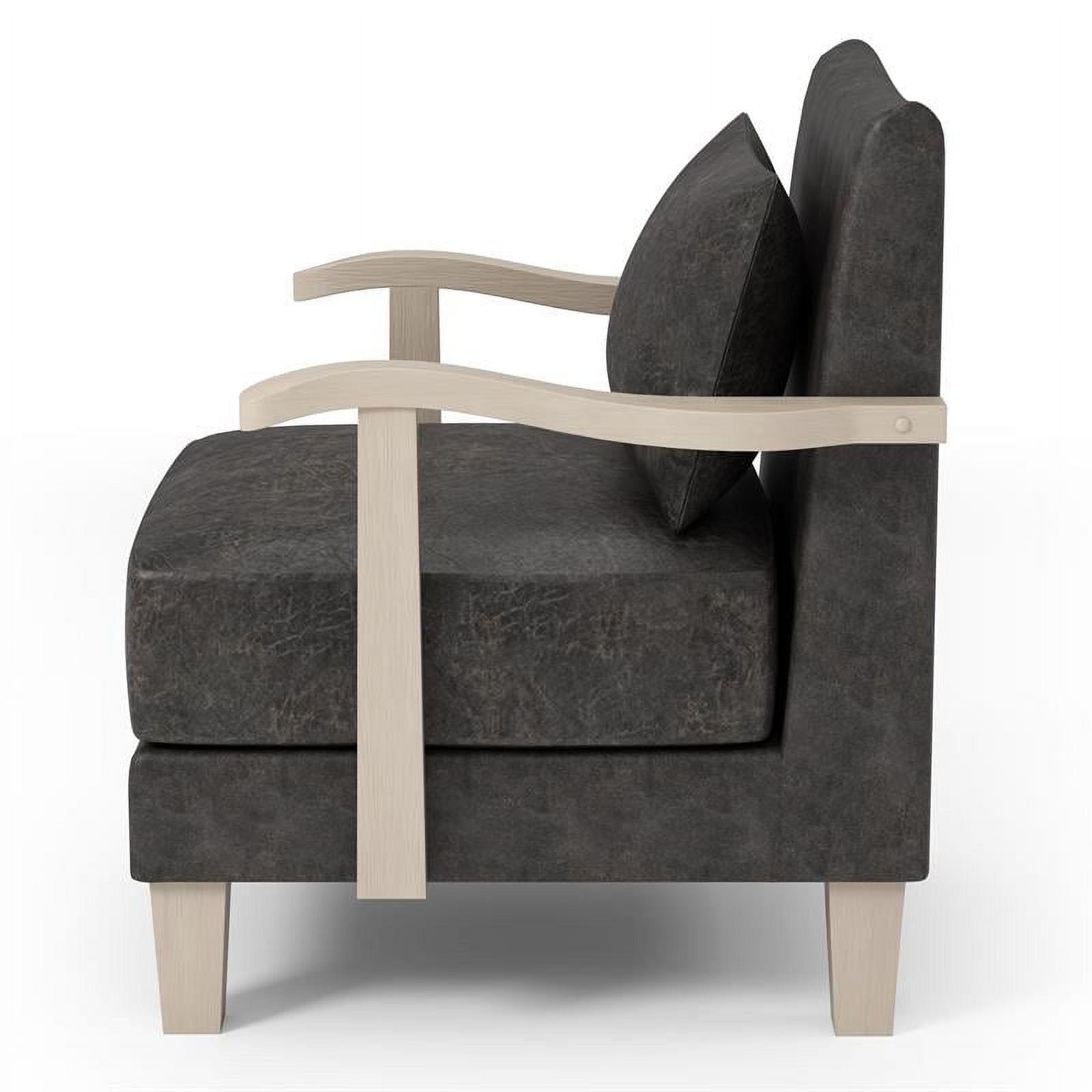 Light Gray Faux Leather Accent Chair (Set of 2) M583