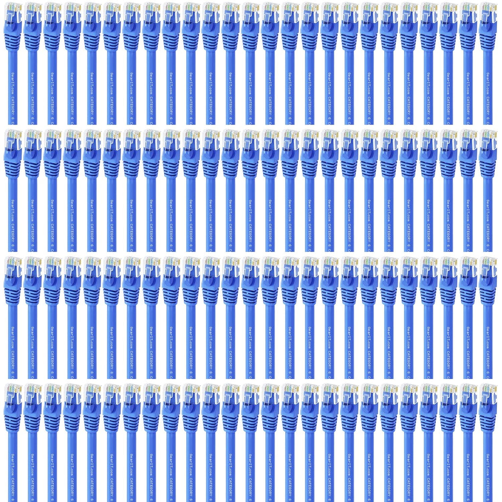 Cat 6 Ethernet Cable 1 ft (100-Pack) Blue U6740