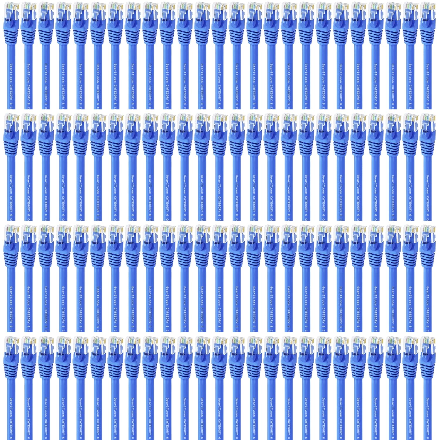 Cat 6 Ethernet Cable 1 ft (100-Pack) Blue U6740