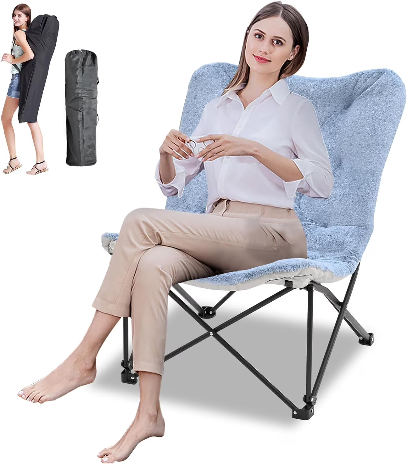 Oversize XL Folding Butterfly Chair with Carry Bag N58789