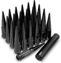Black 1/2"-20 1-Pc Spline Spike Lug Nut Set, 25 Pack M678053