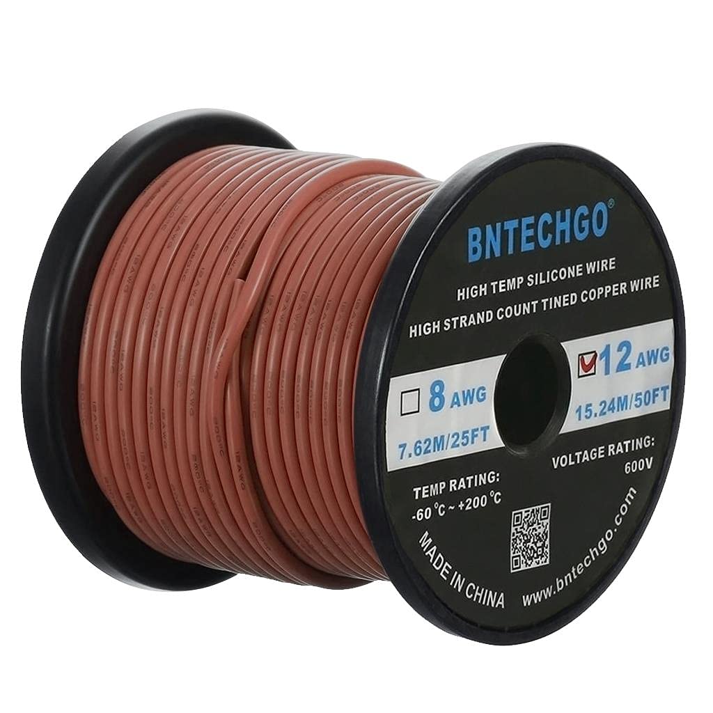 12 Gauge Silicone Wire Spool 100 ft Black Flexible 12 AWG Stranded Tinned Copper Wire Pack of 2 A33082