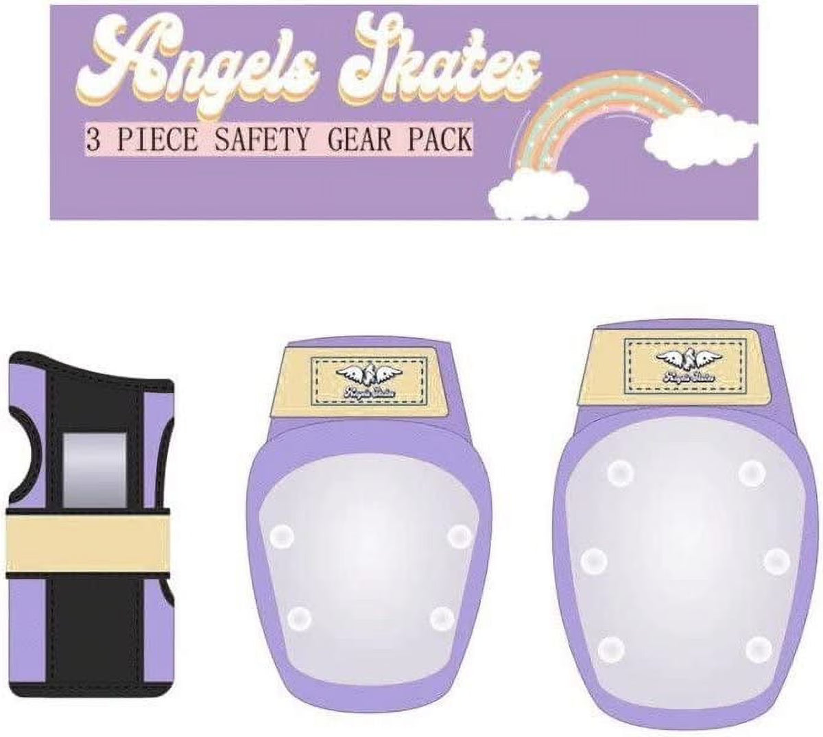 Purple Medium 6-Piece Knee Pads Elbow Pads Wrist Guards Safety Gear Pack L47900
