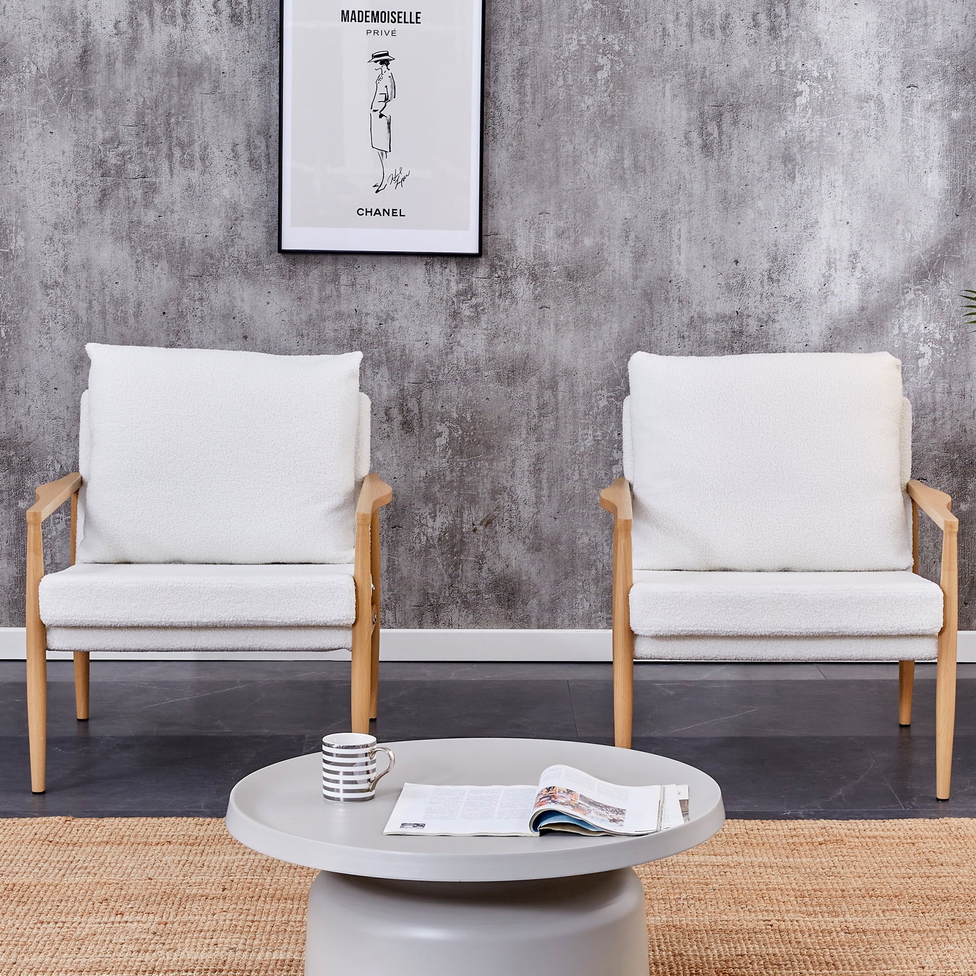 Teddy Velvet Accent Arm Chair with Metal Frame F379733