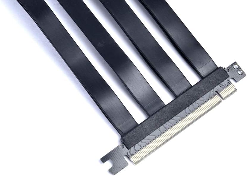 Black PCI-E x16 3.0 Extender Riser Cable 200mm with Bracket, Pack of 2 J8050