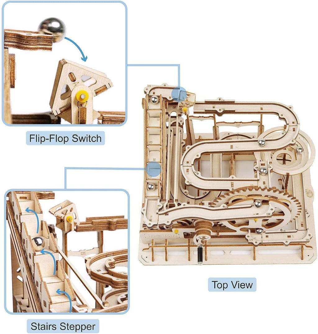 3D Wooden Marble Run Kit & Treasure Box A203702