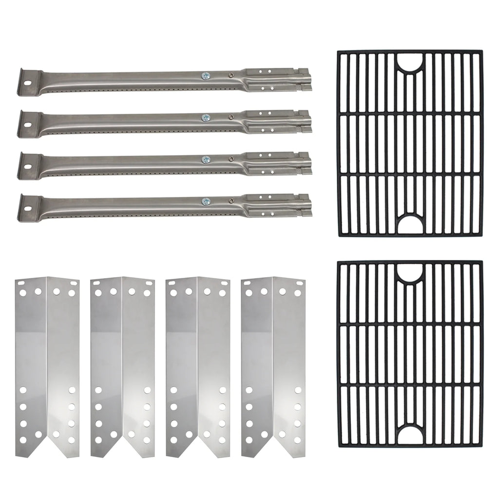 4 BBQ Gas Grill Tube Burner Replacement Parts with 2 Cooking Grates T838520