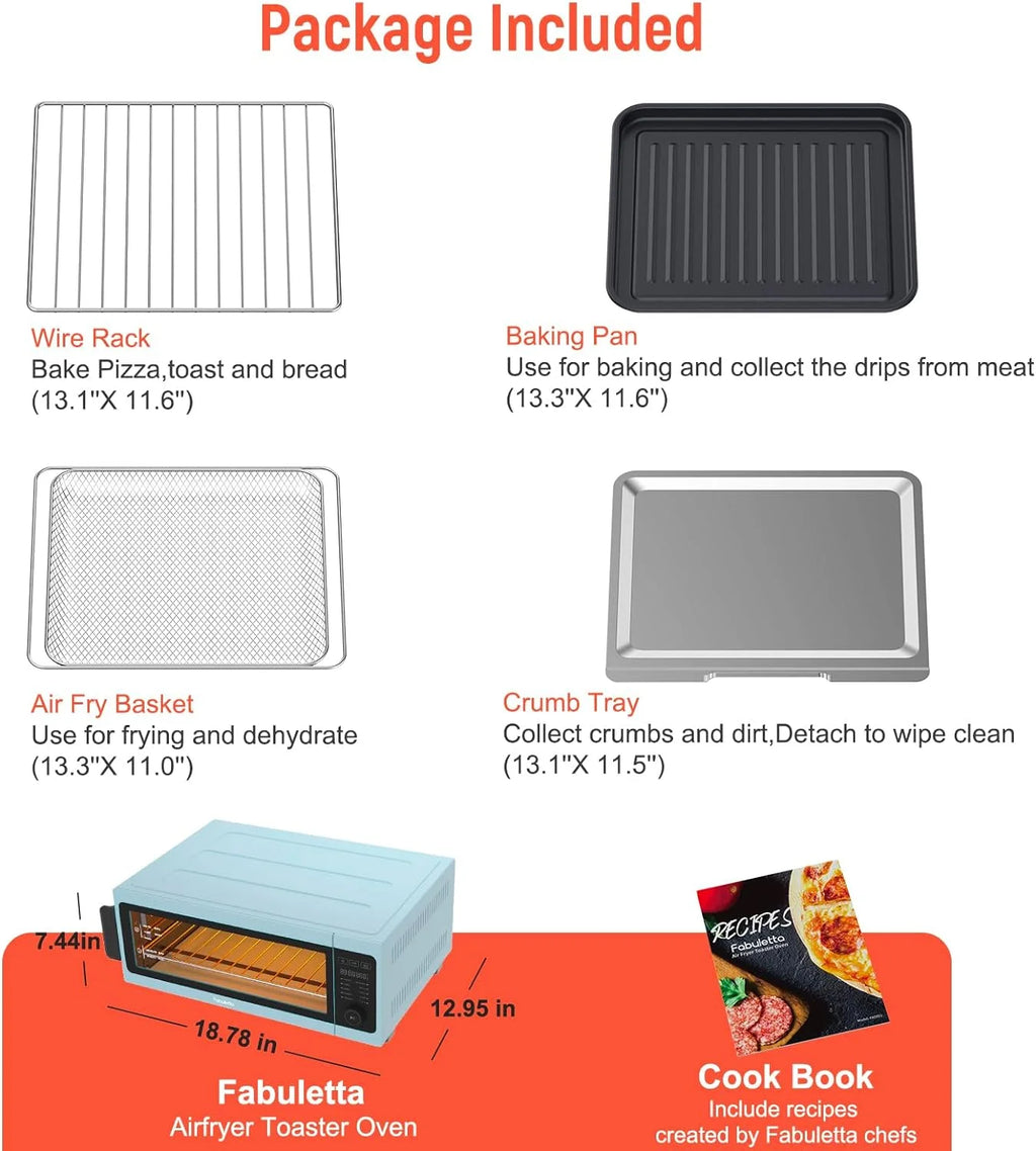 10-in-1 Countertop Convection Toaster Oven Air Fryer Combo, 1800W J678