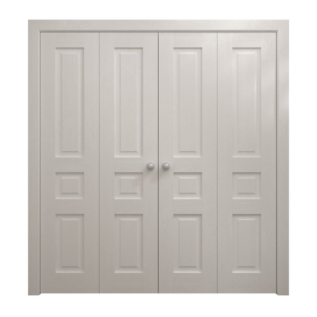 Sliding Double Bi-fold Closet Doors 72 x 80 inches Wood Solid White Oak U98500