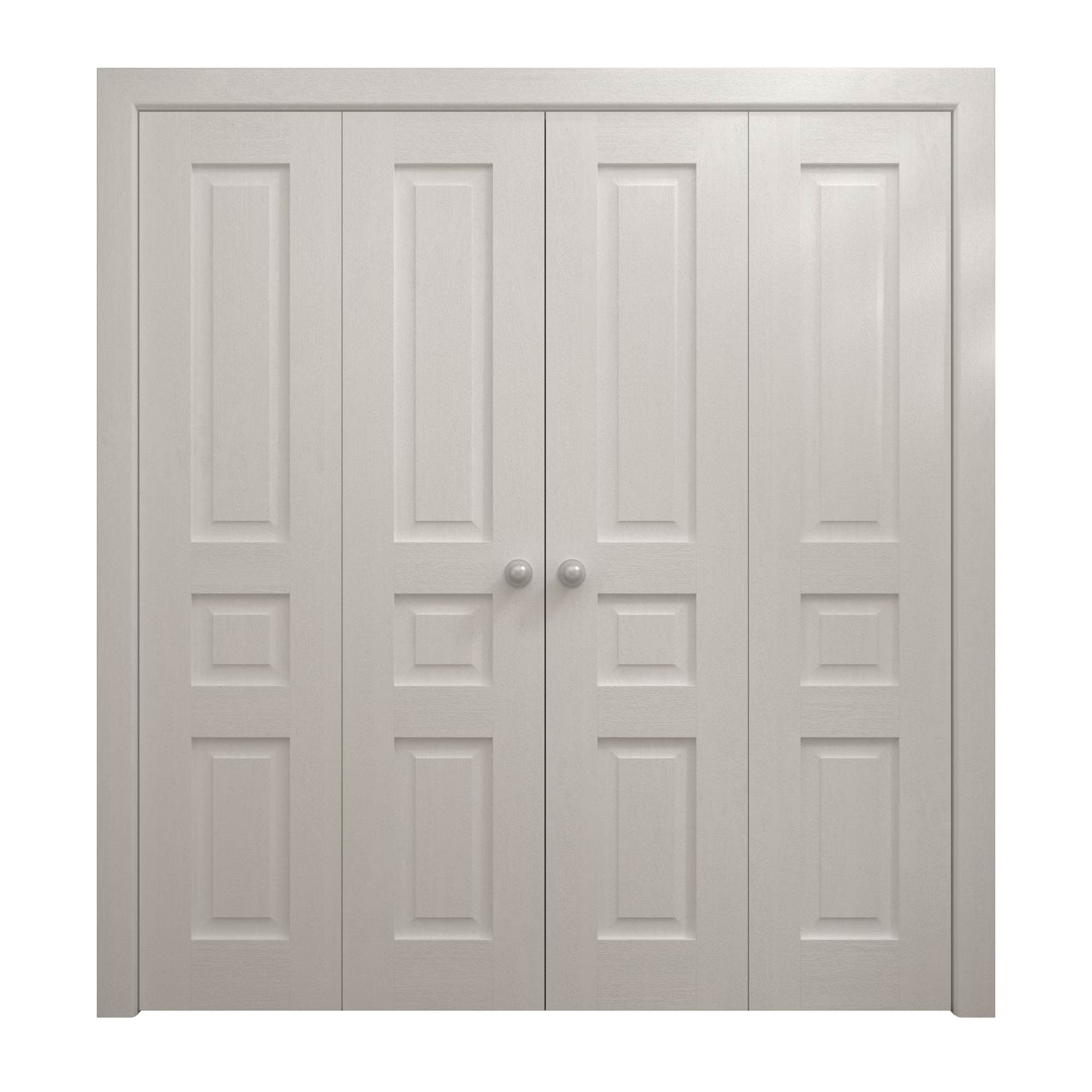 Sliding Double Bi-fold Closet Doors 72 x 80 inches Wood Solid White Oak U98500