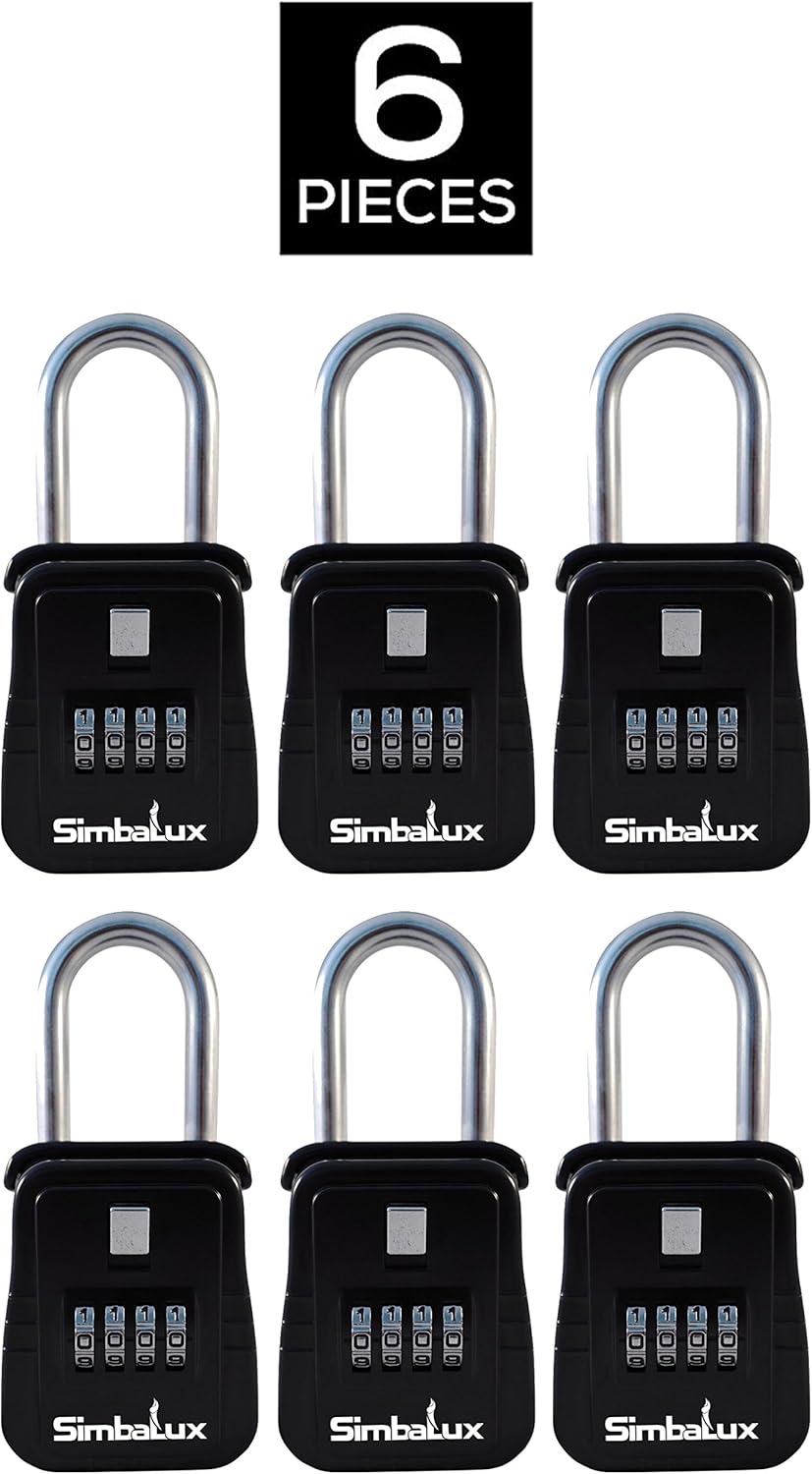Combo Realtor Lockbox 4 Digit Combination Real Estate Lock Box, 6-Pack Pack of 2 A68715