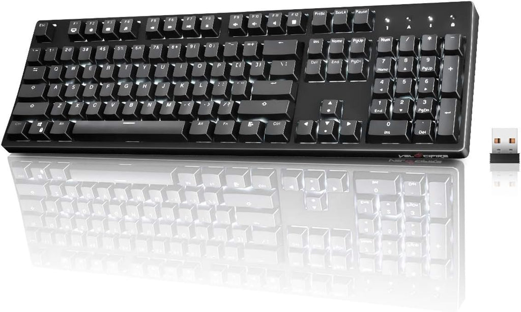 White 104-key Ergonomic Mechanical Keyboard with Red Switches I50789