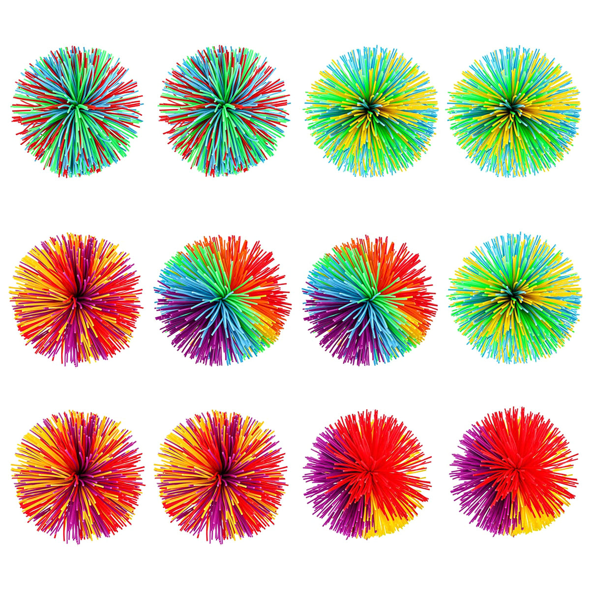 12pcs Silicone Sensory Stringy Balls W8050