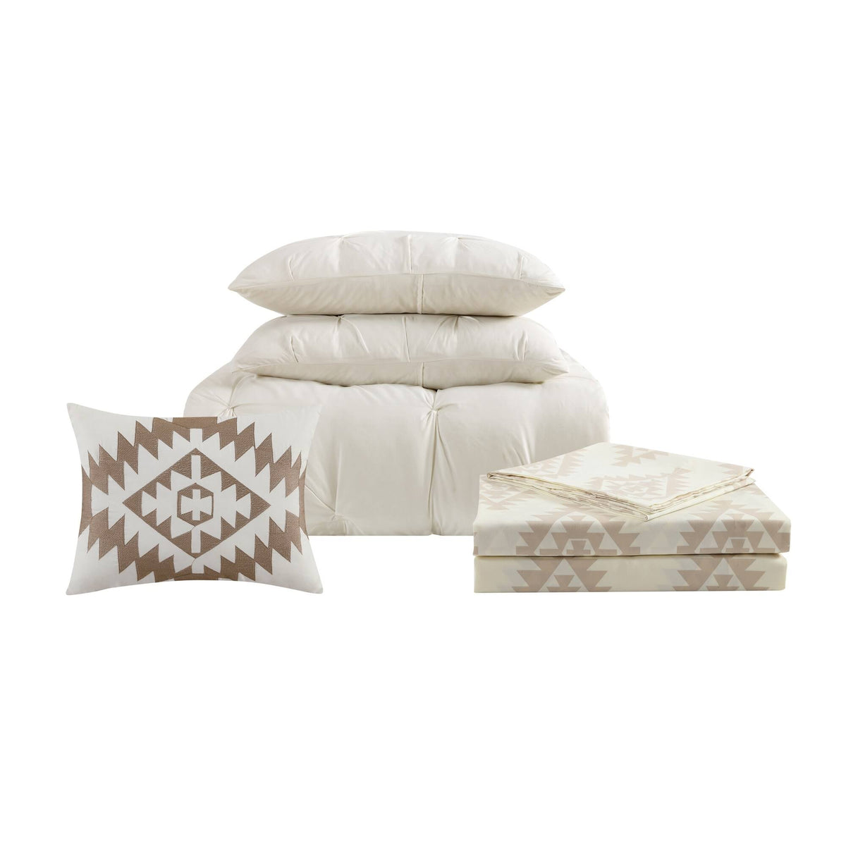 Queen Pleated Bed in A Bag White Z946