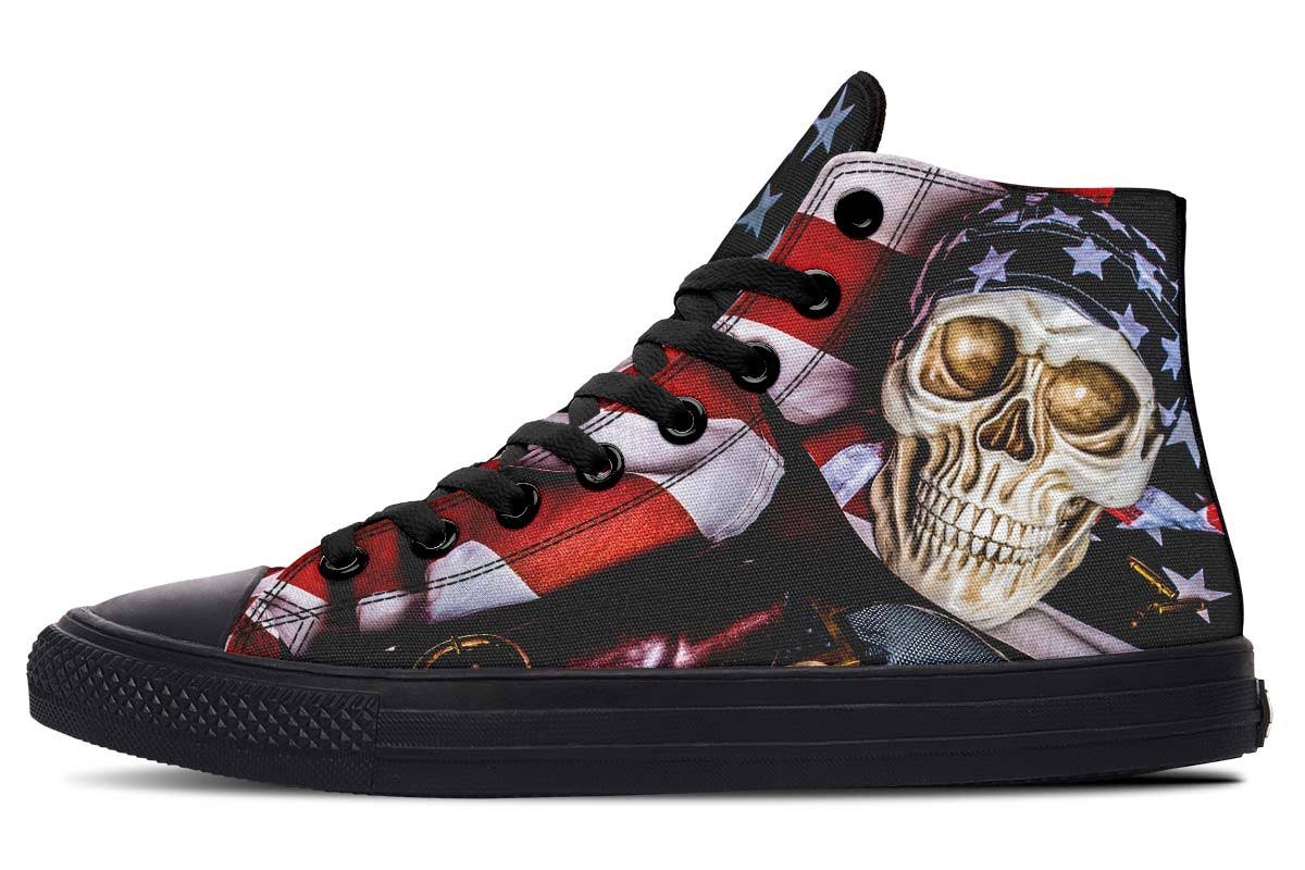 Skull And Stars Bandana Hightops Black Sole US 9 B54286