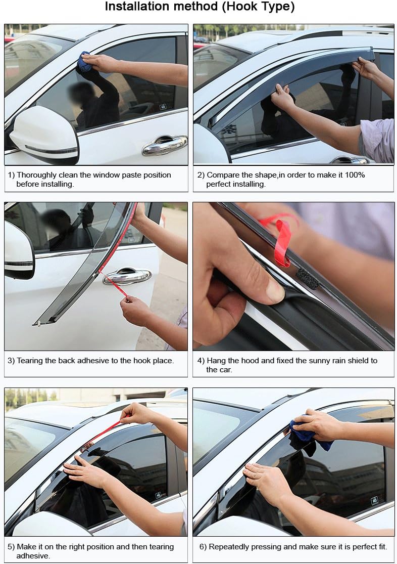 Car Window Visor Vent Shade Deflector Sun Rain Guards R278